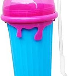 Ice Slush Cup Juice Ice Cream Cup Homemade Smoothie Cup for Party Kid 500Ml Blue-15