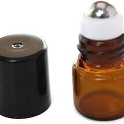 72-1 ml (1/4 Dram) Amber Glass Micro Mini Roll-on Glass Bottles with Stainless Steel Roller Balls - Refillable Aromatherapy Essential Oil Roll On (72)-43