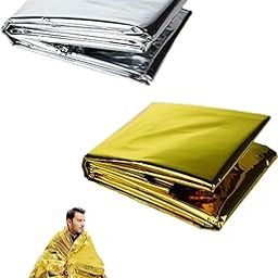 Vihaanta 2 PCS Foil Blanket, Camping Accessories for Outdoor, Kitemergency Blanket, Blankets, Portable Emergency Blanket for Survival, Hiking, Camping, Marathon, and First Aid, Two-Tone-image-56