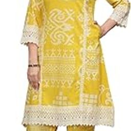 Women's Pure Cotton Printed Straight Kurta Set with Palazzo Pants - Ethnic Wear-picture-32