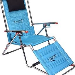 cauvery® Folding Indoor/Outdoor Relax Easy Chair for Lawn|Portable and Foldable Recliner Chair for Resting|Adjustable Pillow|Full Body Support|Young and Old People (Sky Blue)-image-19