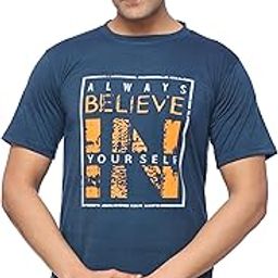 RNHS-AF-BELIEVEIN Men's Half Sleeves Round Neck Printed T Shirt-image-60