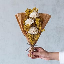 Flowers and Fillers || Yellow Gypsies and Carnation Bunch | Natural Dried Flower | Eco-Friendly Flowers for Home, Office, Bedroom, Table Decoration and Craft Items Corner (Without Vase Pot)-image-74