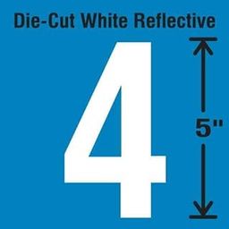 Die-Cut Reflective Number Label, 4, PK5-image-41