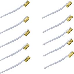 2023 10 Pack 7 Inches Copper Wire Toothbrush Brush Soft Handle Cleaning/Removal Dirt Tool Light Metal/Spark Plugs/RC Car/Battery Accessory-0