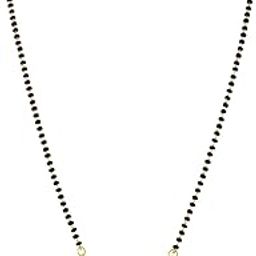 rubans 18K Gold-Plated White Cubic Zirconia Studded Crescent Moon Mangalsutra Set with Black Beaded Chain & Floral Earrings for Women & Girls – Daily & Festive Looks-picture-12