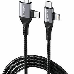 Portronics Konnect 4 IN 1 Unbreakable Nylon Braided Multi Functional Fast Charging Cable with Fast Data Transfer,Compatible with All Type C Android Smartphone & Lighting Device etc.(Black)-14