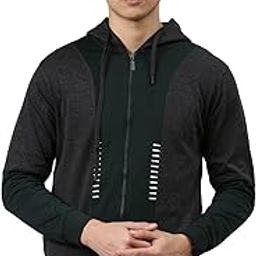 Men's Hooded Colourblocked Long Sleeves Cotton Caper Hoodie with Zip Closure - Caper Hoodie (Pack of 1)-image-45