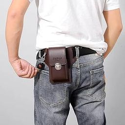 S SINDHIA® Unisex Faux Leather Waist Bag, Casual Solid Color Adjustable Strap Belt Bag with Polyester Lining, Lightweight Gadget Pouch with Key Ring Closure for Men Women Multicolor 1 Pcs-image-17