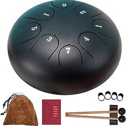 Rain Drum, Upgraded Rain Drum for Outside, Rain Drum for Garden 8 Notes 6 IN, Rain Chimes for Outside, Steel Tongue Drum, Tongue Drum (Black)-image-9