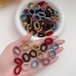 100 pcs Elegant Jersey Hair Elastics & Ties for Girls, Cute Color-Matched Hair Rings Set for Ages 3-6, Non-Damaging Hairbands for Kids, Trendy Hair Accessories Pack - Multiple Pieces Included-image-57