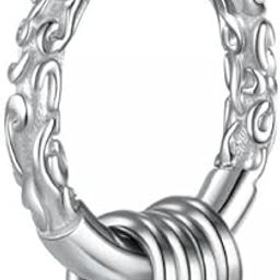 CALANDIS™ 2xRound Circle Hoop Earrings Hoop Earrings Sets Man Simple Jewellery Silver | Earrings Studs | Mens Jewelry-image-4