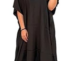 Boutique Collection Rich Embellished Neck Silk Crepe Kaftan Pant Co-ord Set tunic Cover up | Festive Look (Black)-12