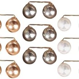 3x9Pieces Faux Pearl Brooch Vintage for Women Shawl Clips Wedding Decoration S-image-34