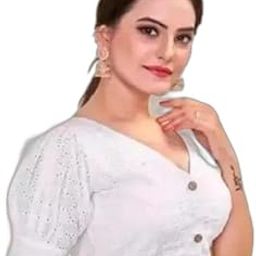 Front Open Hakoba High Neck Readymade Stiched Blouse for Women|Style - 1102 Women's Blouses & Shirts for The Size of - Free-Size: 30-34-image-54