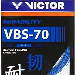 VICTOR VBS-70 (0.70mm x 10mm) Durability Medium Feeling Badminton String Available in 7 Different Color (Pack of 2) (Black)-image-70