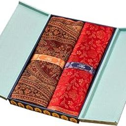 His and Her Gift Set of Jamawar Shawl and Kaani Stole With Wooden Gift Box-40