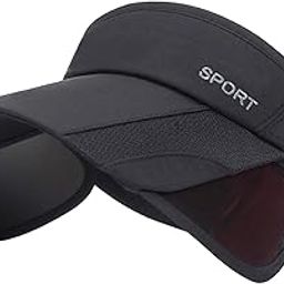 Ubervia Sun Visor Hat - Women Adjustable Golf Cap with Retractable Brim, UV Protection Beach/Tennis Sport Hat, Black, 7-image-23