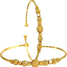 Gold Plated Open Kada Bangles for Women|Traditional Beaded Design|Stylish Ethnic Jewelry for Festive Wear – OSSP-167-IG BANGLE-0