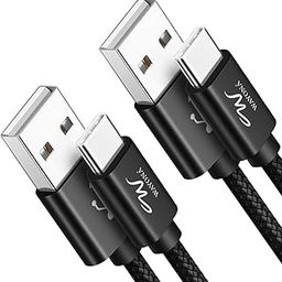 Wayona USB Type C Fast Charging and Data transfer 480mbps Cable for Samsung Galaxy S24, S24 Ultra S23, S22, S21, S20, M15, M14, Android Auto, CarPlay, iPhone15 Series (3FT+6FT Pack of 2, Black)-image-0