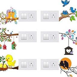 Crystalsign Switch Penal Sticker of Birds, Birds House Next and Love Birds for decoretive Your home's Switch Board(PVC Vinyl Sticker)-image-71