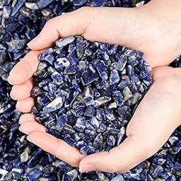 DUQGUHO Sodalite Crystals Chip Bulk Natural Healing Crystal Crushed Stones for Succulent Plant Flowerpot Rocks Vase Filler Pebbles for Planters 0.88 lbs-image-77