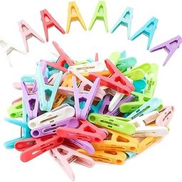 Sinagar 56 PCS Clothespins Plastic Colorful Small Clips, 8 Bright Colors Clothes Drying Line Pegs Mini Clothes Pins Clothesline Crafts Photos Paper Picture Towel Clips Clothes Pin-image-49