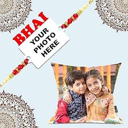 Personalised/Customized Photo Cushion with Rakhi for Brother, Raksha Bandhan Gift Combo Set Best Rakhi Gift for Brothers-image-70