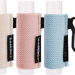 LUCKINEE Lip Balm Holder Keychain Clip Chapstick Holder Key Chain Lipstick Holder Lip Gloss Sleeve with Quick Release Clip-Tight Elastic Holder Sleeve for Fat and Slim Lip Balms-image-29