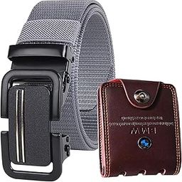 Men’s Formal/Causal Automatic Push Lock Nylon Woven Belt Combo Set for Men RA26-image-80