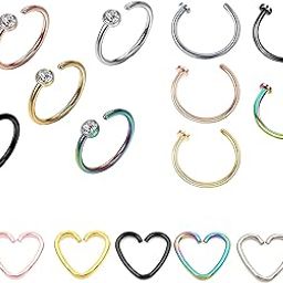 Nose Pins for Women Stainless steel Combo Multicolor Non Piercing Nose Pins for Women and Girls.-image-29