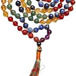 Genuine Sparcels 7 Chakra Jaap Mala 8mm Natural Gemstone Beads for Meditation, Spiritual Healing, and Energy Balancing 108 Beads for Mindfulness Practices-image-68