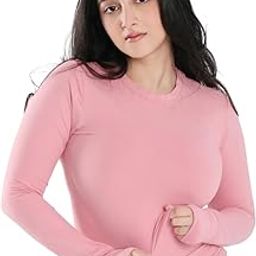Women's Cuddle Tee Long Sleeve Shirt | TerraSoft Fabric | Lightweight Stretchy Casual Top with Thumbhole | Soft Breathable Pullover for Everyday Relaxed and Active Wear-image-35