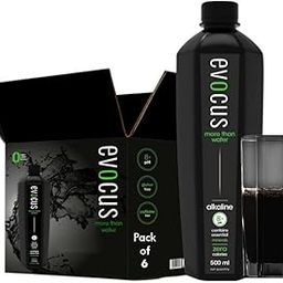 Evocus Sports Alkaline Drink Infused with Essential Minerals, 8+ pH (500ml) Pack Of 6-16