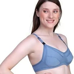 Women's Cotton Full Cup Nursing Bra | Non-Padded Feeding Bra with Adjustable Straps | Soft Maternity Innerwear | Easy Access for Breastfeeding-image-63