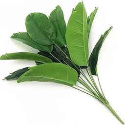 Aatwik Polyester Faux Banana Leaves Plant With 18 Leaves | Artificial Banana Tree Leaves With Stems | Leaves For Home Decor(Green), Artificial Plant-picture-24