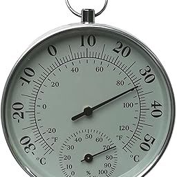 UJEAVETTE 4inch Wall Thermometer Meter Indoor Outdoor Humidity Hygrometer Analog-picture-11