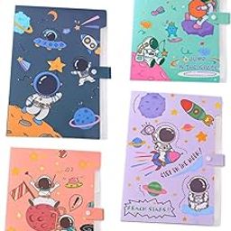 Theme File Folder A4 Paper with Button Lock Pack of 4 Pcs Certificates Holder with 6 Pockets, Office Documents File, Expandable Folders for Documents, Multicolor-image-1