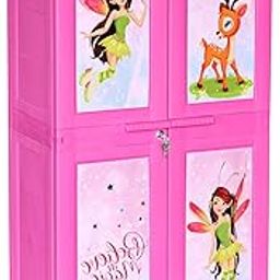 Cello Novelty Big Fairy Kids Plastic Cupboard with 3 Shelves(Pink)-11