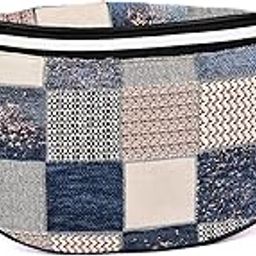 K London Stylish Canvas Multicolor Waist Bag Elegant Style Travel Pouch Passport Holder with Adjustable Strap(11703_Multi)-image-64