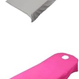 2Pieces Spa Massage Treatment Bed Cover Rose Red/Gray-image-45