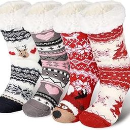 Winter Wear Thick Thermal Inner Woolen Snow Socks For Heavy Cold Warm Stretchable Printed Socks For Women and Men Pack of 2-image-47