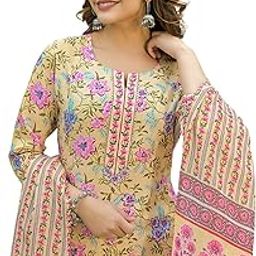 Women's Yellow Rayon Blend Floral Straight Printed Kurta Pant With Dupatta Set | Straight Kurta Set | Printed Salwar Suit For Women-picture-41