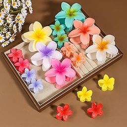PrettyNest 9 Pcs Korean Aesthetic Flower Claw Clips - Wide Tooth Non-Slip Clutchers for Women Thin Thick Hair, Boho Hair Clips, Durable Ponytail Accessories, Cute Egg Clutchers Metal Spring Matte-image-41