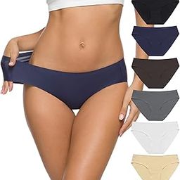 Women’s Seamless Hipster Underwear No Show Panties Soft Stretch Bikini Underwears Multi-Pack, Color12, Small-image-67