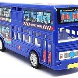 Fly Toys Double Decker Bus Toy for Kids | Heavy Duty Stylish Big Size Vehicle | Non-Electric (Red) (Blue)-19