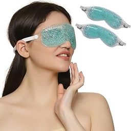 BoldHealth Cooling Eye Gel Mask for Dark Circles, Dry eyes,Pain Relief, Redness,Eye Patches Cooling Beads Gel Pads For Women & Men- Blue 2 Pcs-image-57