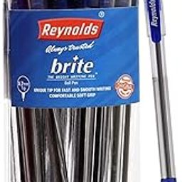 Reynolds BRITE Ball Pen SET - 25 BLUE PENS WITH COMFORTABLE GRIP | BALL PENS FOR WRITING | PEN FOR STUDENTS & OFFICE STATIONERY | 0.7 mm TIP SIZE-image-19
