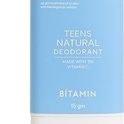 Bitamin Natural Deodorant Underarm Roll On Cream for Kids & Teens | Kids Deodorant Roll On for Girls & Boys with 3% Vitamin C & E | No Aluminium, No Alcohol, No Parabens & No Triclosan | 8 Hour Odour Control, Ages 10-18 | Cotton Vanilla 15g (Pack Of 1)-43