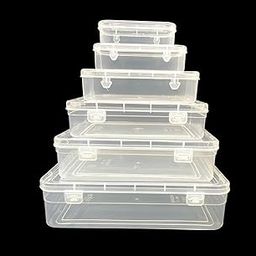 URBAA Small Storage Boxes container with Lock Lid,Jewellery Case Organiser(PUREPACK234567), (Size No. -2,3,4,5,6,7) Set Of 6 boxes-19